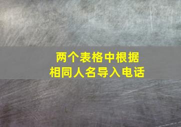 两个表格中根据相同人名导入电话