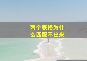 两个表格为什么匹配不出来