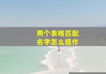 两个表格匹配名字怎么操作