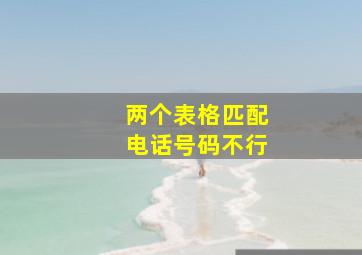 两个表格匹配电话号码不行