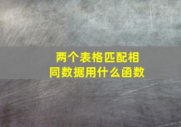 两个表格匹配相同数据用什么函数