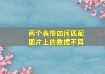 两个表格如何匹配图片上的数据不同