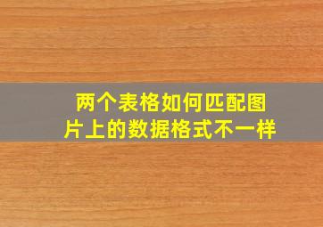 两个表格如何匹配图片上的数据格式不一样