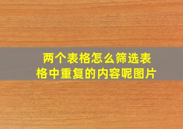 两个表格怎么筛选表格中重复的内容呢图片