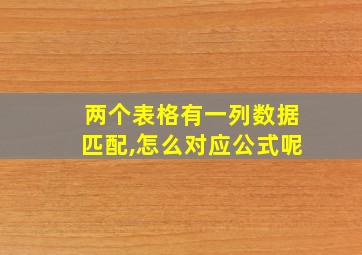 两个表格有一列数据匹配,怎么对应公式呢