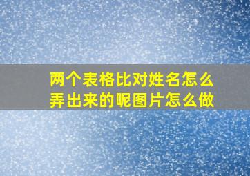 两个表格比对姓名怎么弄出来的呢图片怎么做