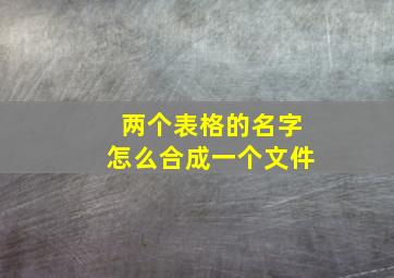 两个表格的名字怎么合成一个文件