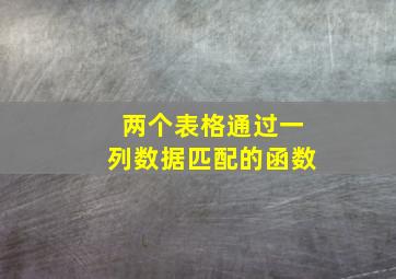 两个表格通过一列数据匹配的函数