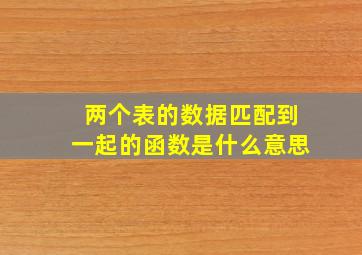 两个表的数据匹配到一起的函数是什么意思