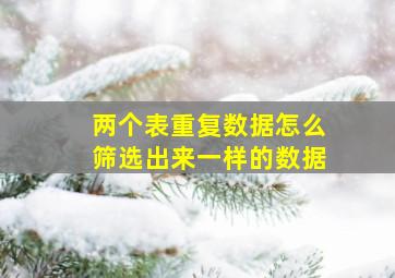 两个表重复数据怎么筛选出来一样的数据