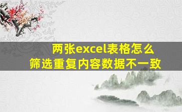 两张excel表格怎么筛选重复内容数据不一致