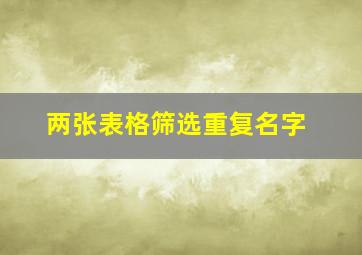 两张表格筛选重复名字