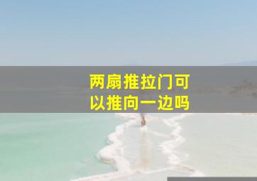 两扇推拉门可以推向一边吗