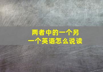 两者中的一个另一个英语怎么说读