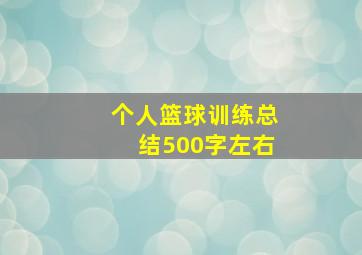 个人篮球训练总结500字左右