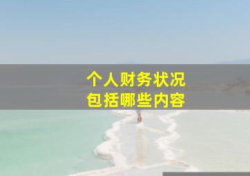 个人财务状况包括哪些内容