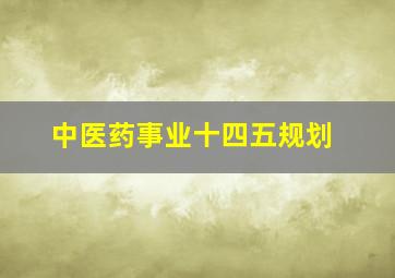 中医药事业十四五规划