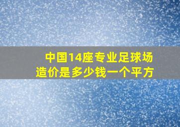 中国14座专业足球场造价是多少钱一个平方