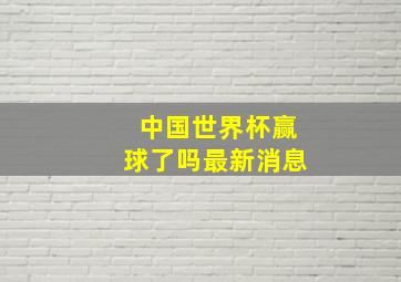 中国世界杯赢球了吗最新消息