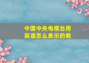 中国中央电视台用英语怎么表示的呢