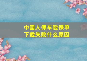 中国人保车险保单下载失败什么原因