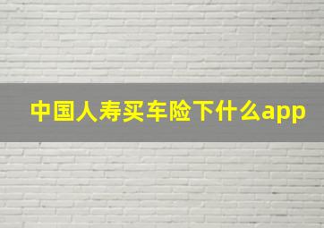 中国人寿买车险下什么app