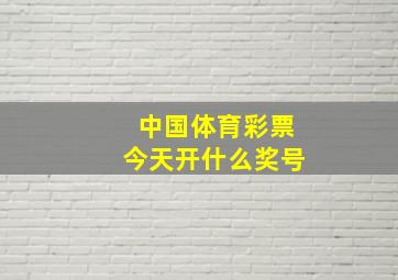 中国体育彩票今天开什么奖号