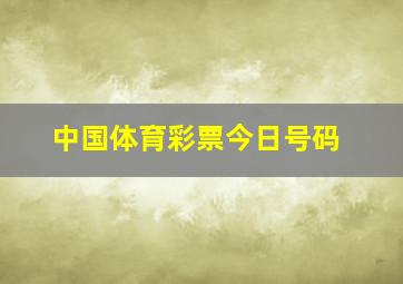 中国体育彩票今日号码