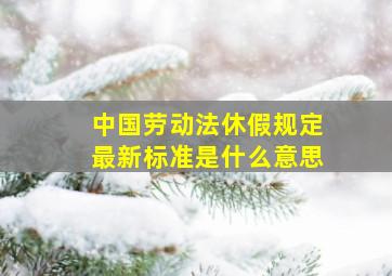 中国劳动法休假规定最新标准是什么意思