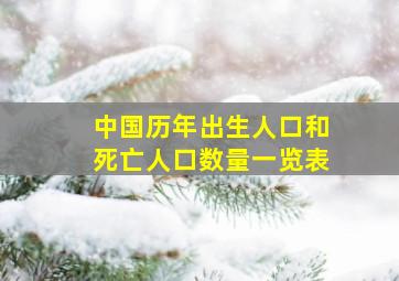 中国历年出生人口和死亡人口数量一览表