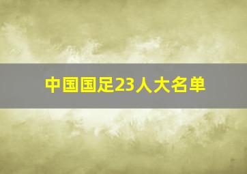 中国国足23人大名单