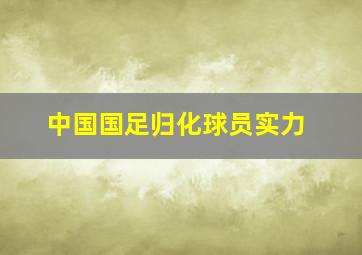 中国国足归化球员实力