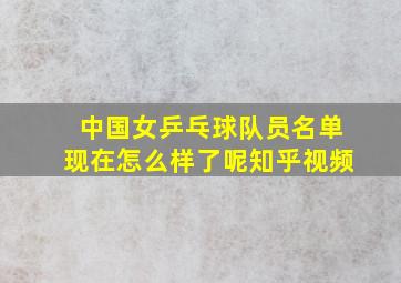 中国女乒乓球队员名单现在怎么样了呢知乎视频