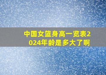 中国女篮身高一览表2024年龄是多大了啊