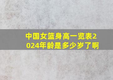 中国女篮身高一览表2024年龄是多少岁了啊