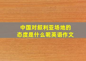 中国对叙利亚场地的态度是什么呢英语作文