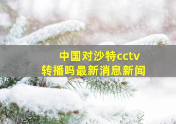 中国对沙特cctv转播吗最新消息新闻