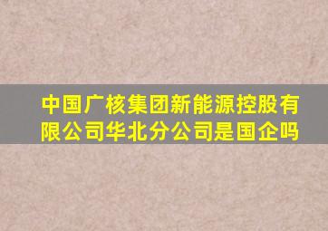 中国广核集团新能源控股有限公司华北分公司是国企吗