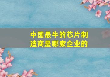 中国最牛的芯片制造商是哪家企业的