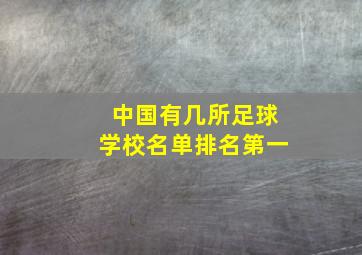 中国有几所足球学校名单排名第一