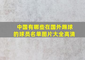 中国有哪些在国外踢球的球员名单图片大全高清