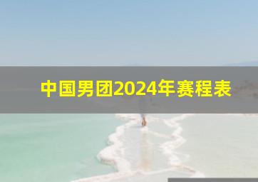 中国男团2024年赛程表