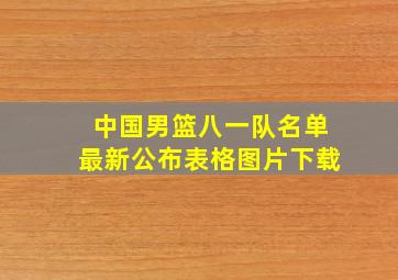 中国男篮八一队名单最新公布表格图片下载