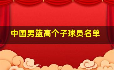 中国男篮高个子球员名单