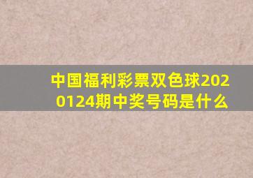 中国福利彩票双色球2020124期中奖号码是什么