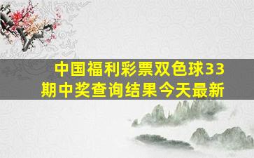 中国福利彩票双色球33期中奖查询结果今天最新