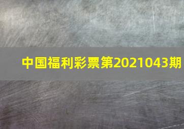 中国福利彩票第2021043期