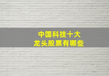 中国科技十大龙头股票有哪些