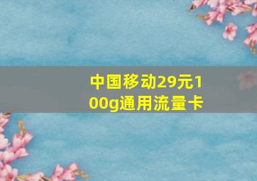 中国移动29元100g通用流量卡