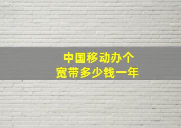 中国移动办个宽带多少钱一年